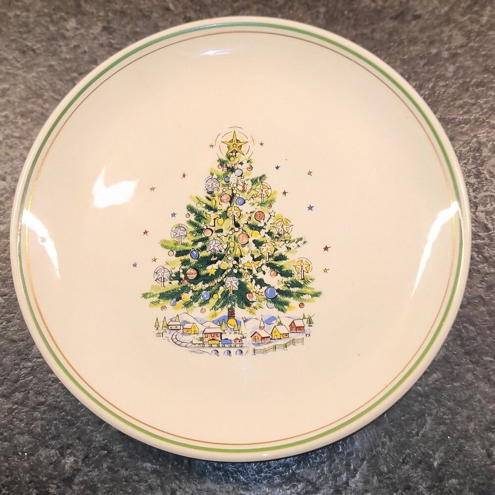 by Viktor Schreckengost, Vintage Christmas plate, "Salem" original, 7 1/2" plate